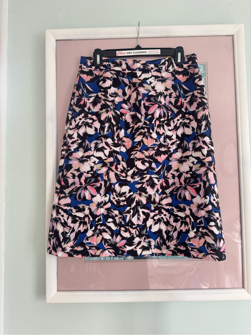 J. Crew Floral Pencil Skirt in Blue and Pink